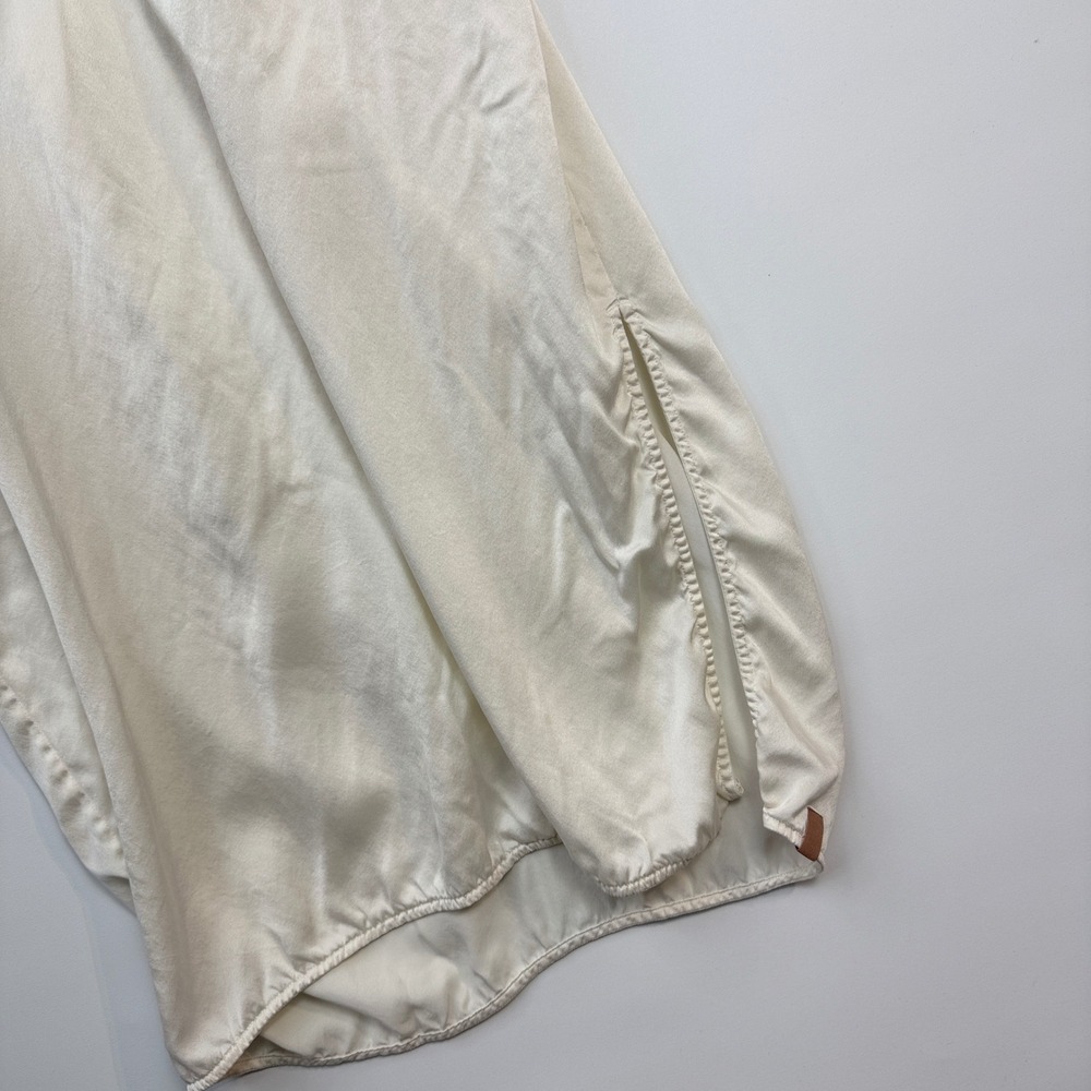 Lunya Silk Slip Dress Womens Large Cream Black T-Back Washable Pockets Excellent - Picture 2 of 12